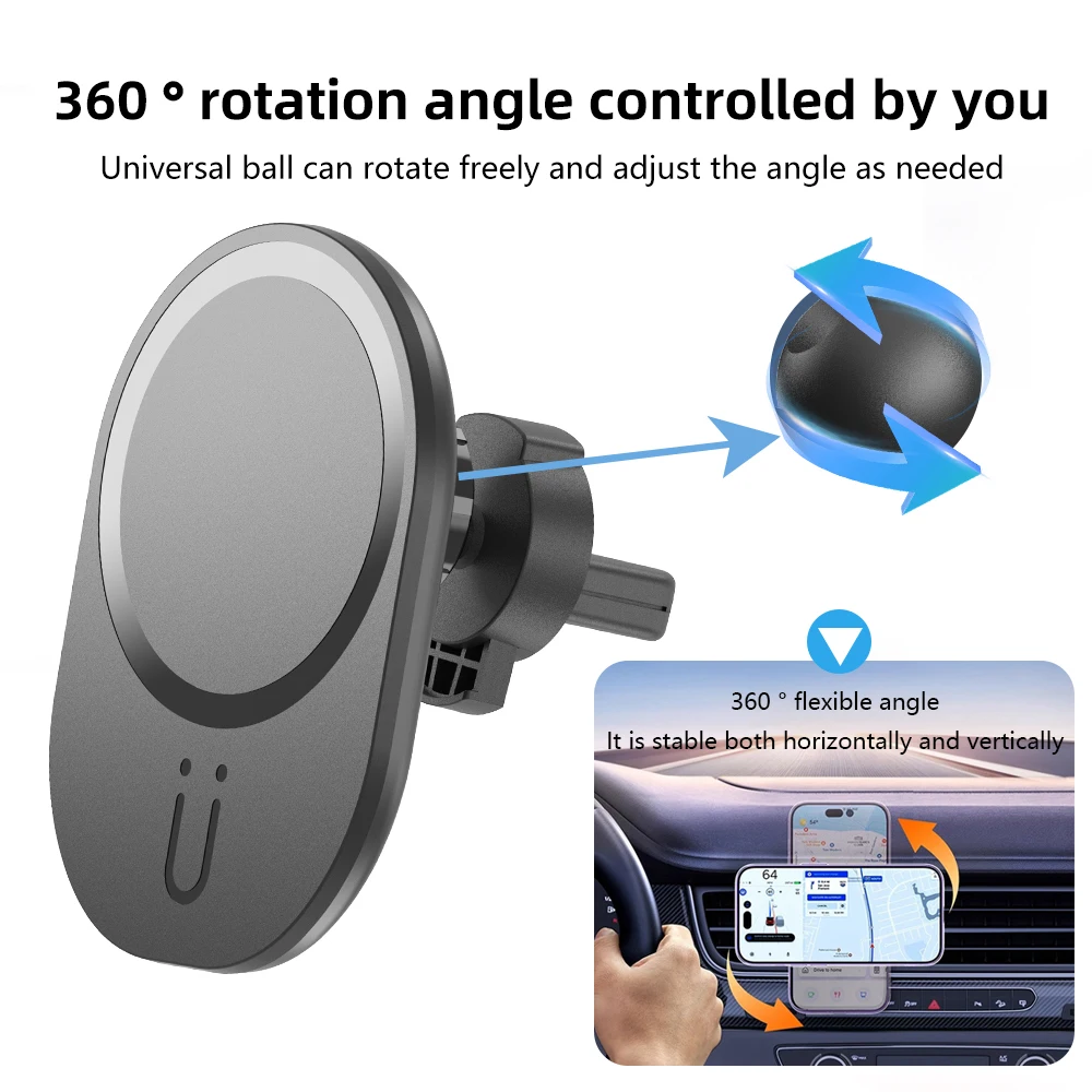 Magnetic Phone Holder For Car Vent - 미니 마그네틱 무선 자동차 충전기 에어벤트