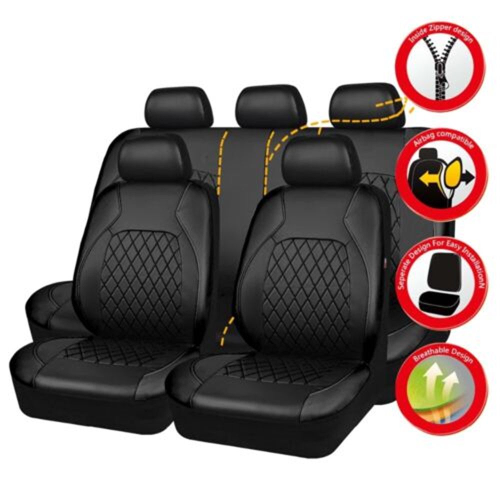 Leather Car Seat Covers Full Set Universal - 유니버설 카시트 커버 세트 PU 가죽