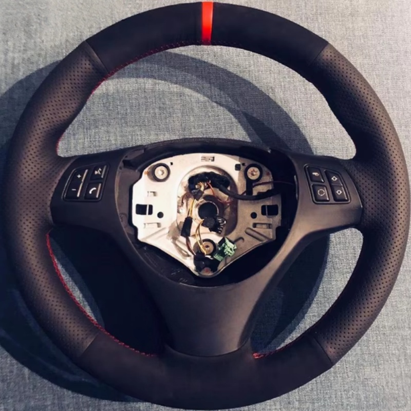 Car Steering Wheel Cover Anti Slip Breathable - 맞춤형 미끄럼 방지 가죽 스웨이드 M