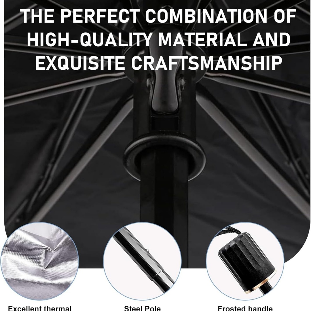윈드실드 차양 우산, 3중 그래핀 10립 접이식 차량용 - Car Sunshade Windshield Umbrella Foldable 리뷰 및 가격