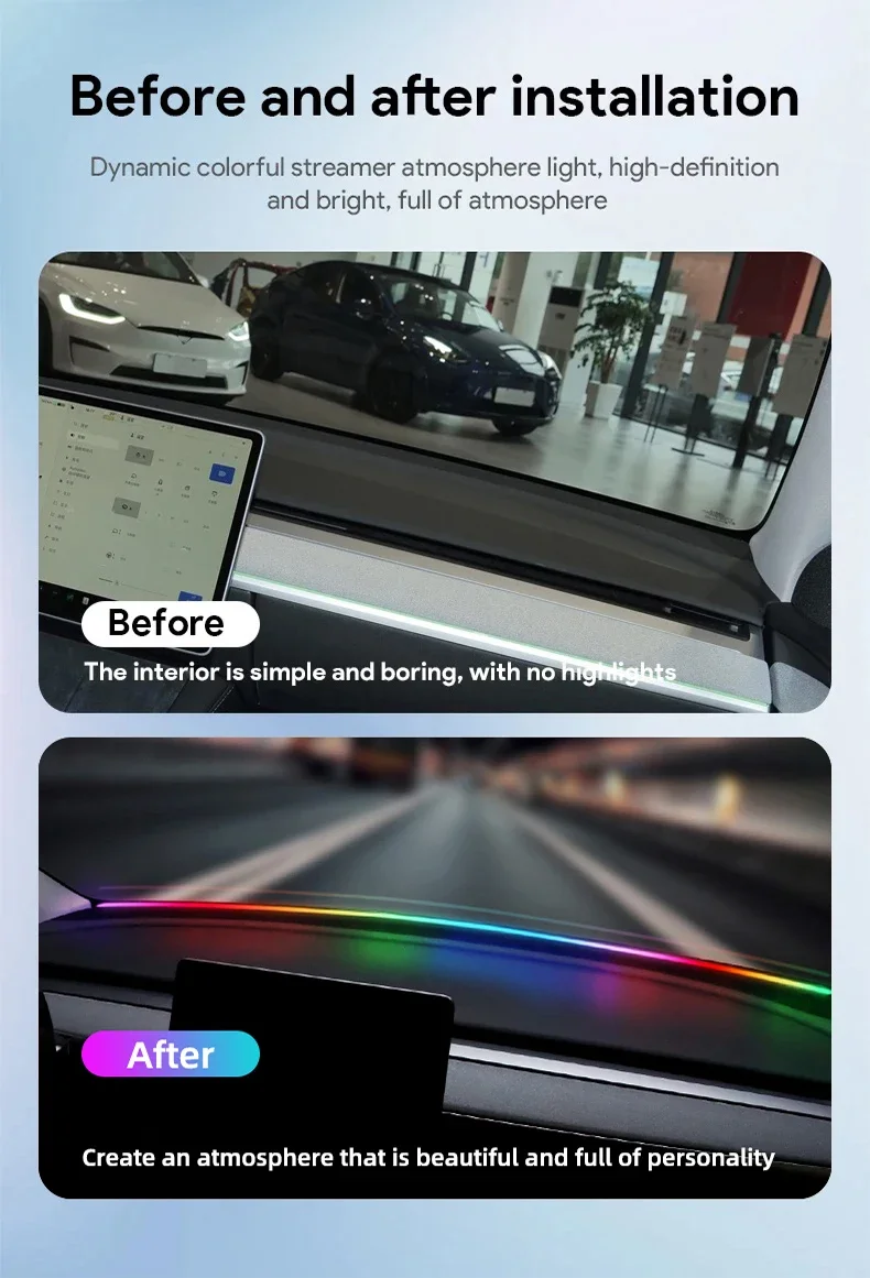 140/150CM LED 자동차 주변 조명 USB 앞  - Led Ambient Interior Car Lights App Control 리뷰 및 가격