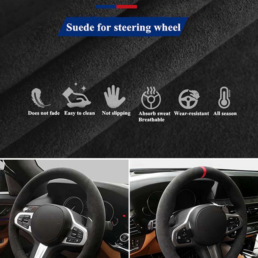 미끄럼 방지 스웨이드 브레이드 자동차 핸들 커버, 메르 - Car Steering Wheel Cover Anti Slip Breathable 리뷰 및 가격