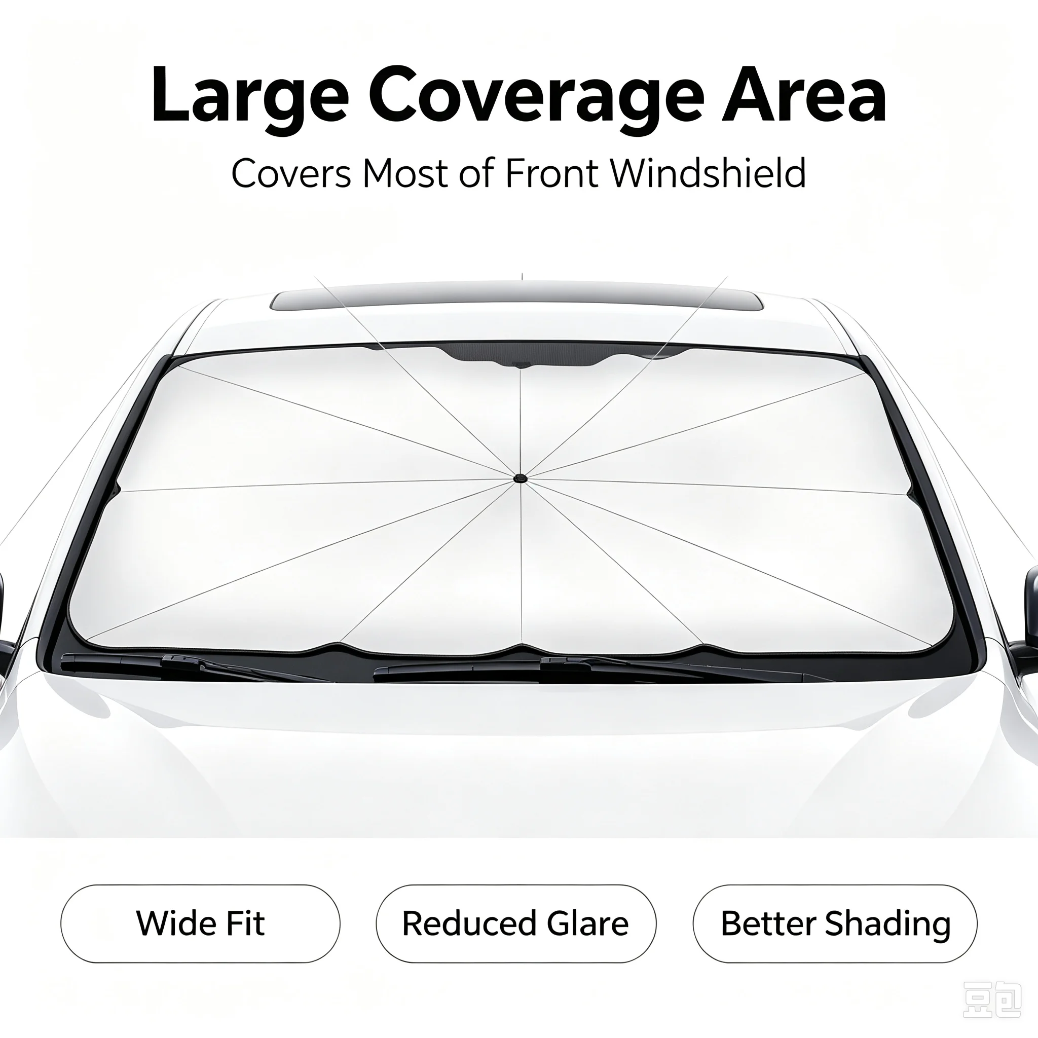 접이식 자동차 앞유리 차양 우산, 실버 접착제 UV 차 - Car Sunshade Windshield Umbrella Foldable 리뷰 및 가격