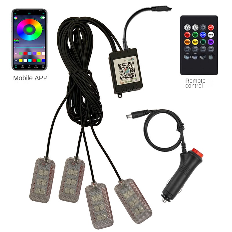 네온 듀얼 컨트롤 LED 자동차 인테리어 앰비언트 풋  - Led Ambient Interior Car Lights App Control 리뷰 및 가격