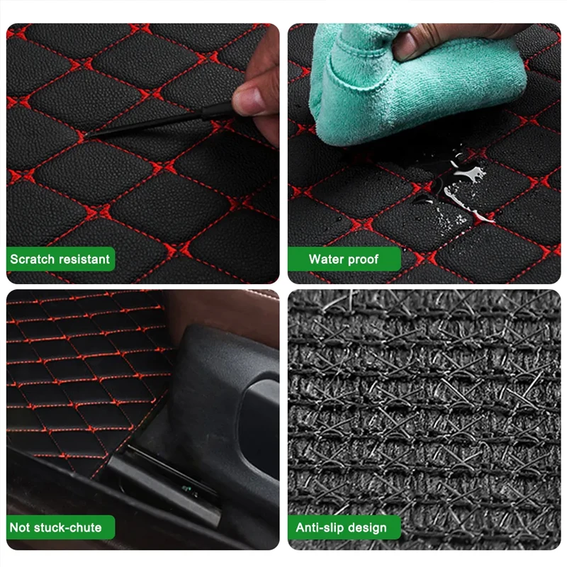자동차 바닥 매트 4PCS 유니버설 PU 가죽 방수 자 - Car Floor Mats Universal Waterproof Leather 리뷰 및 가격