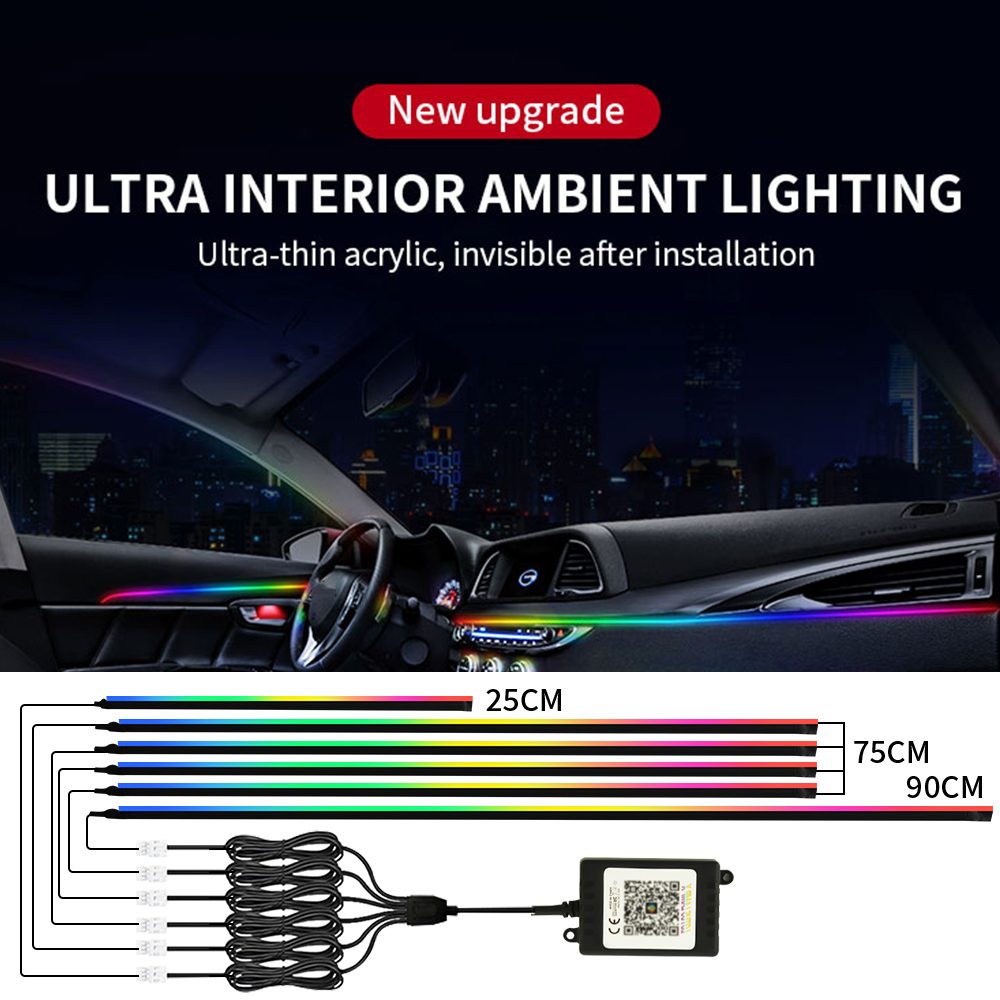 심포니 자동차 앰비언트 라이트 키트 18 in 1 LE - Led Ambient Interior Car Lights App Control 리뷰 및 가격