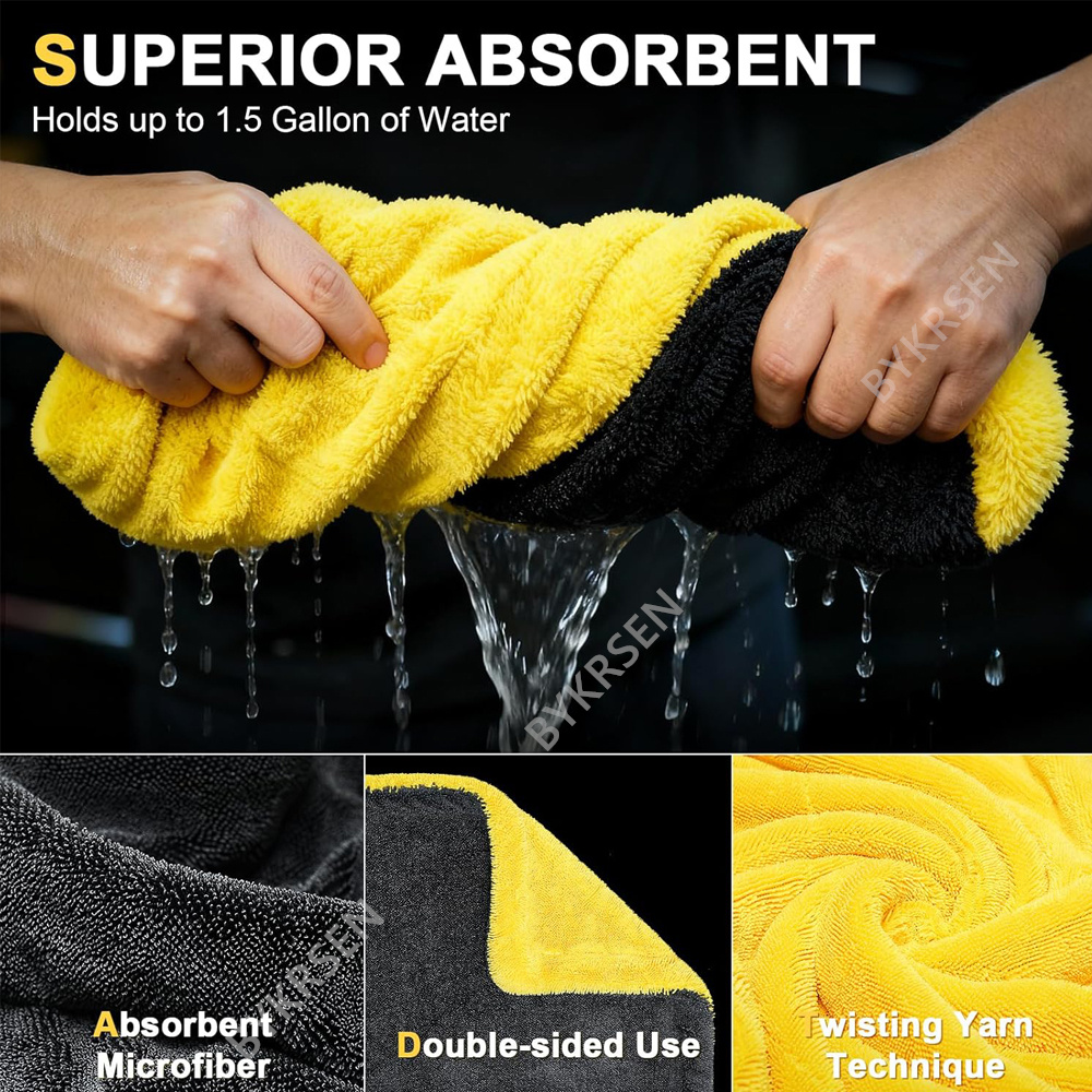 1800GSM 초극세사 소재의 대형 차량 세차용 타월, - Microfiber Car Drying Towel Super Absorbent 리뷰 및 가격